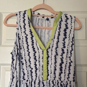 Cabana Life San Sebastian Sleeveless Patterned Dress with Green Trim